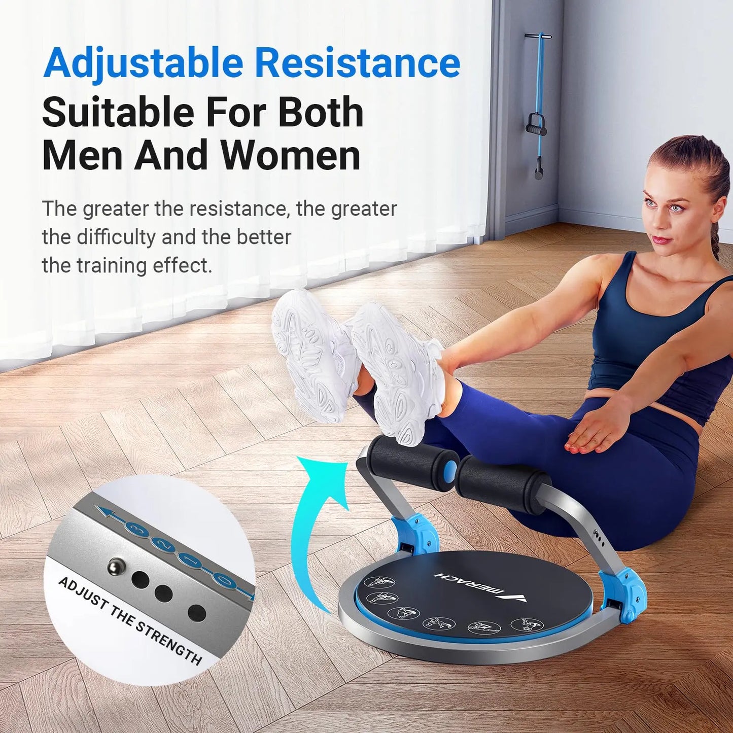 AB Workout Equipment w/Adjustable Resistance