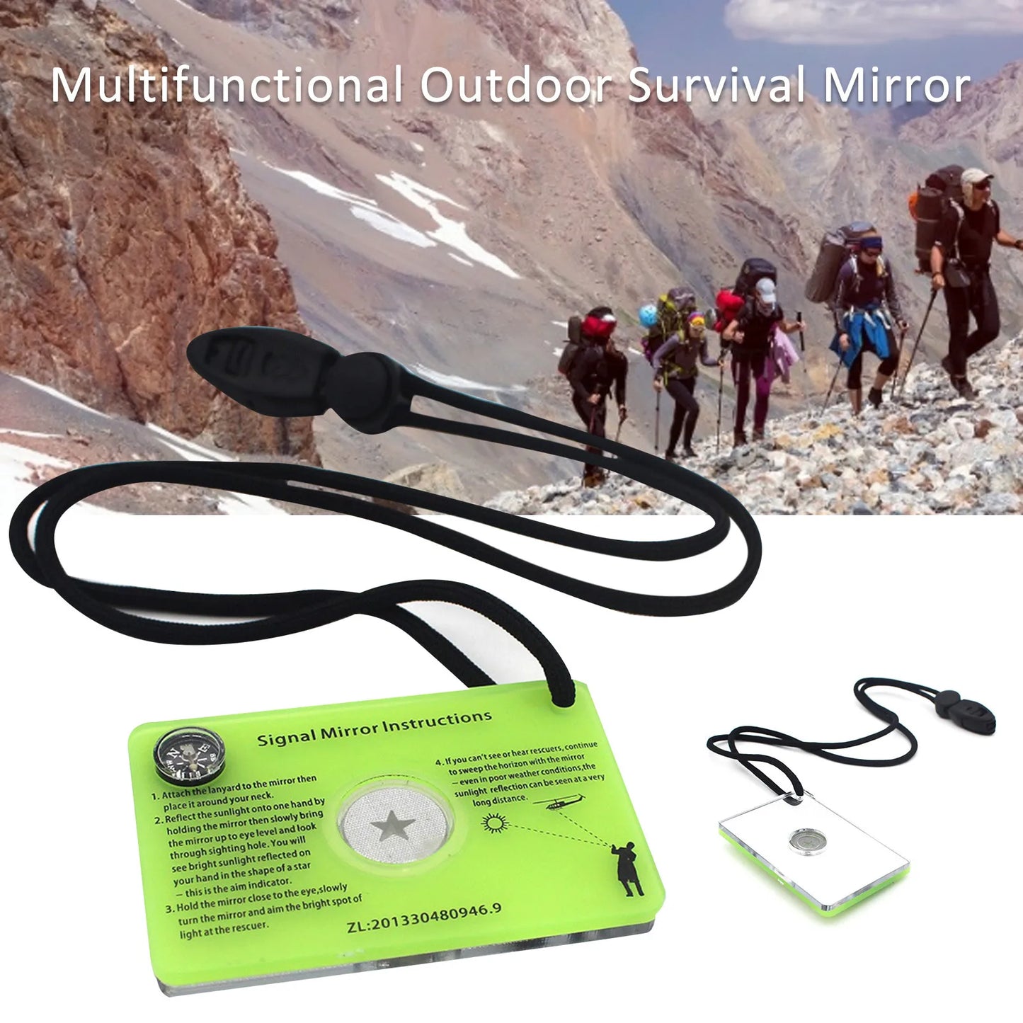 Multifunctional Survival Emergency Rescue Signal Mirror