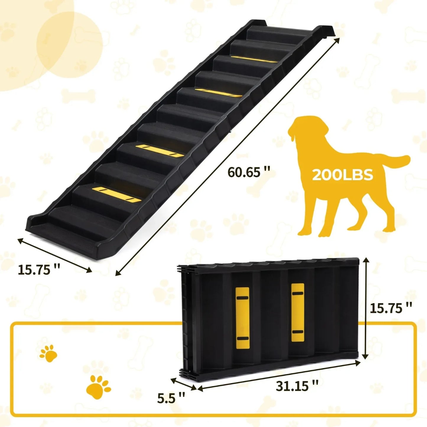 62" Folding Pet Ramp for Car Truck SUV