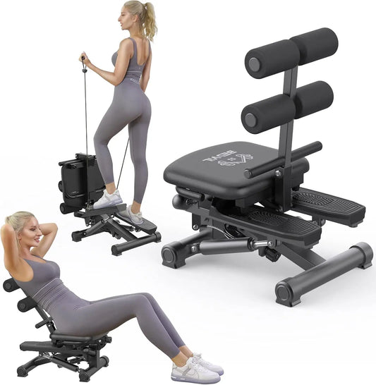 Stair Stepper with Resistance Bands, Ab Crunch Machine