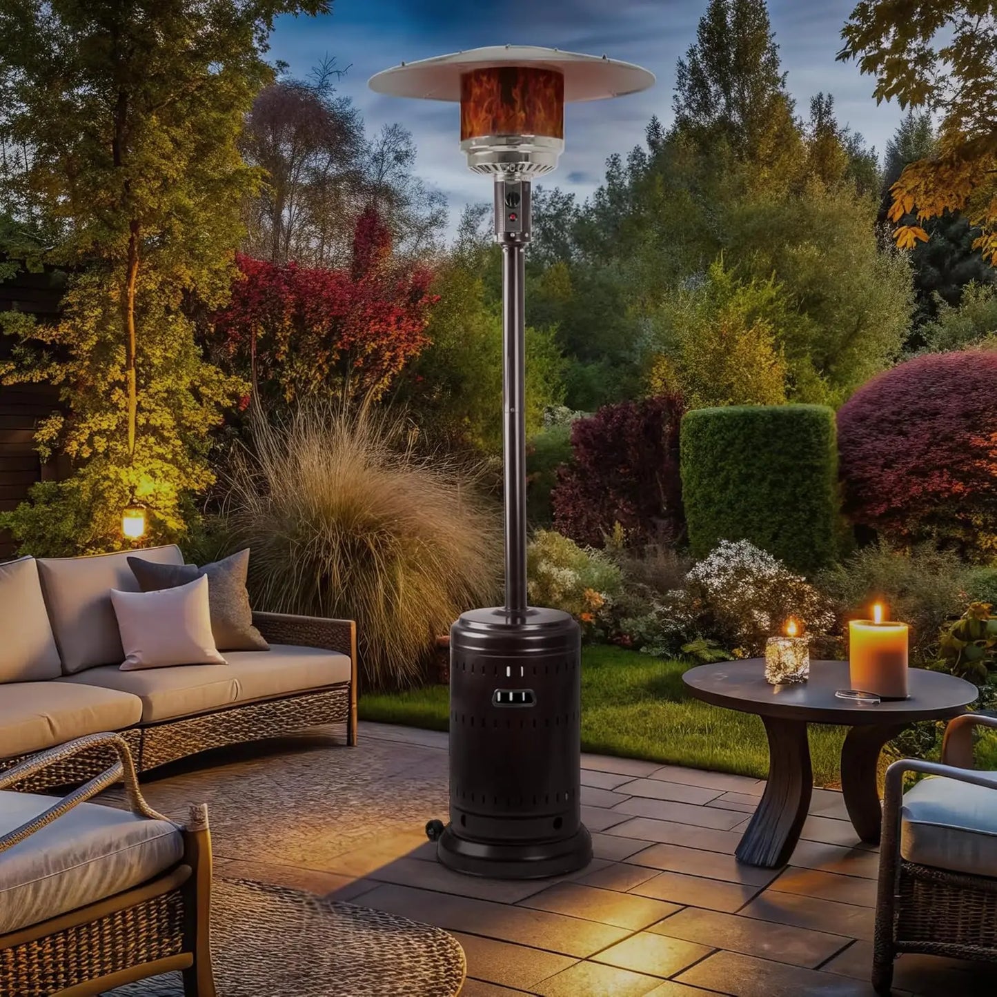 46,000 BTU Outdoor Propane Patio Heater with Wheels