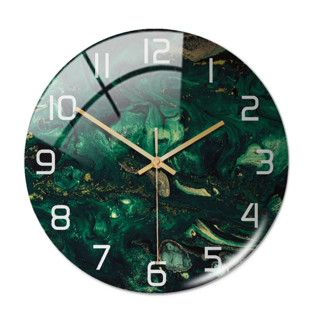 Luxury 3D Acrylic Black Gold Marble Pattern Wall  Clock