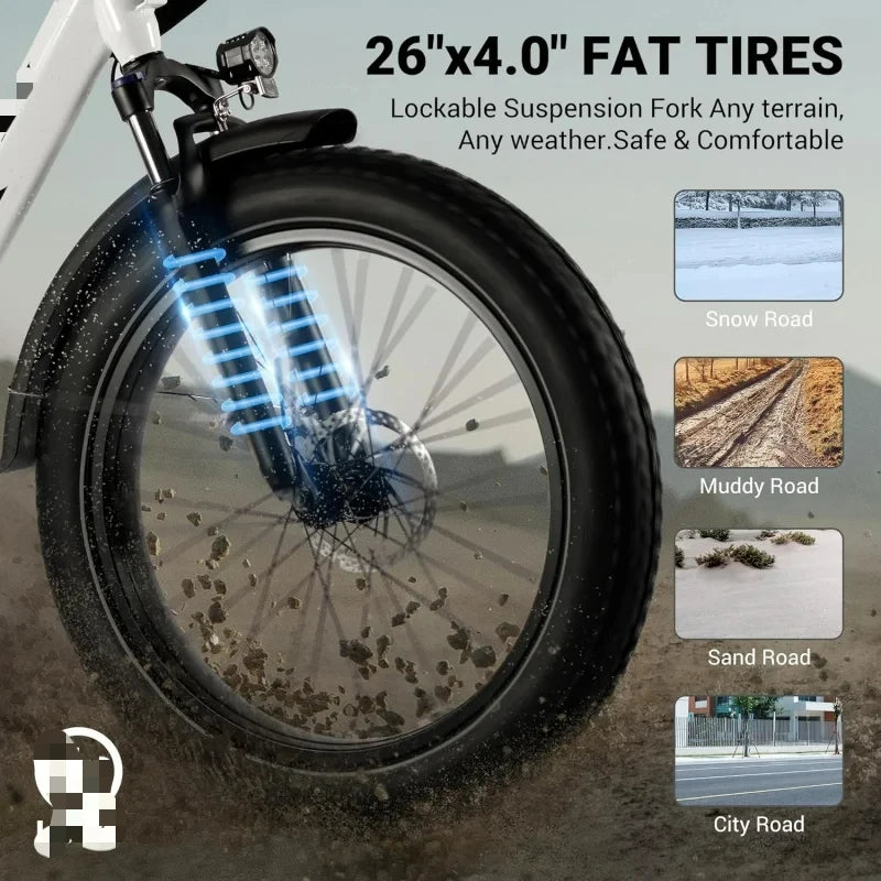 26 Inch Fat Tire Mountain Ebike