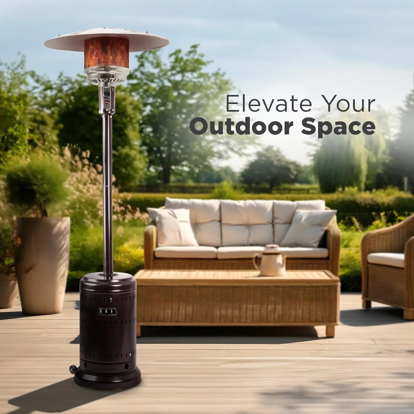 46,000 BTU Outdoor Propane Patio Heater with Wheels