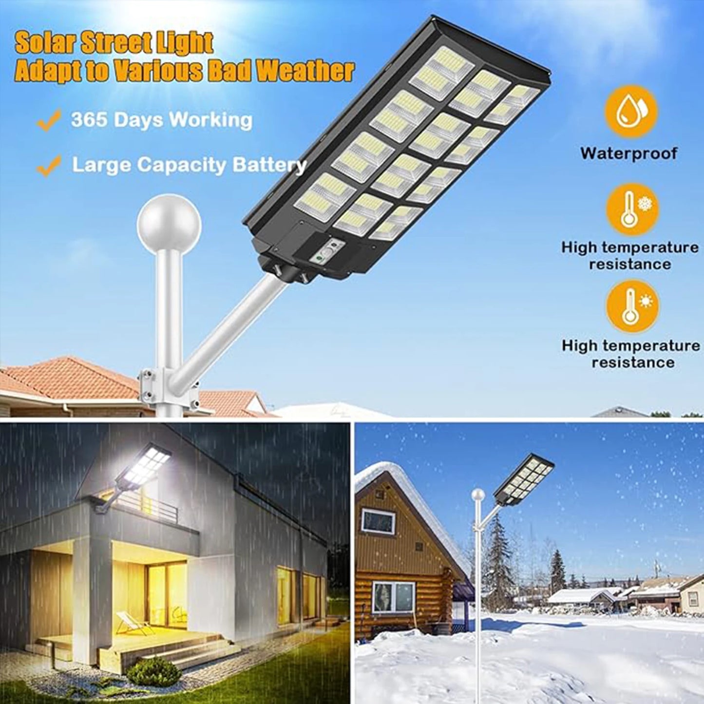 5000W LED Solar Street Light w/ Motion Sensor