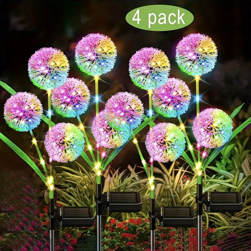 4 Pack Upgraded Dandelion Solar Garden Lights