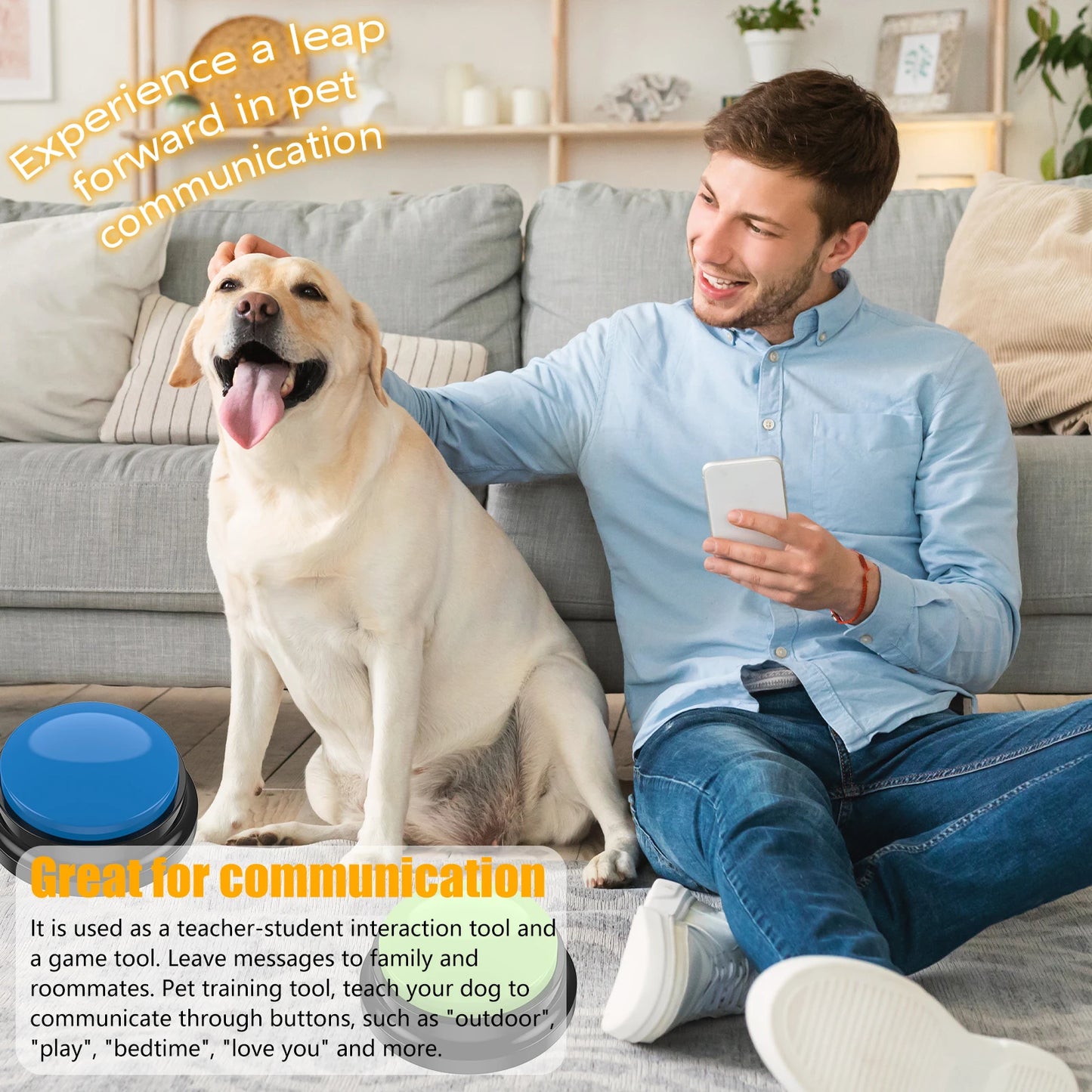 6 Color Voice Recording Button Dog