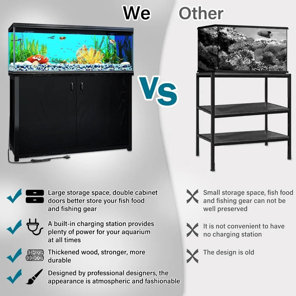 Fish Tank and Rack Equipped with Charging Station