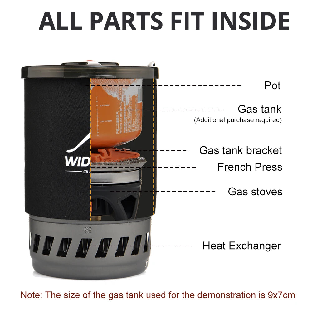 Camping Cooking System with Heat Exchanger