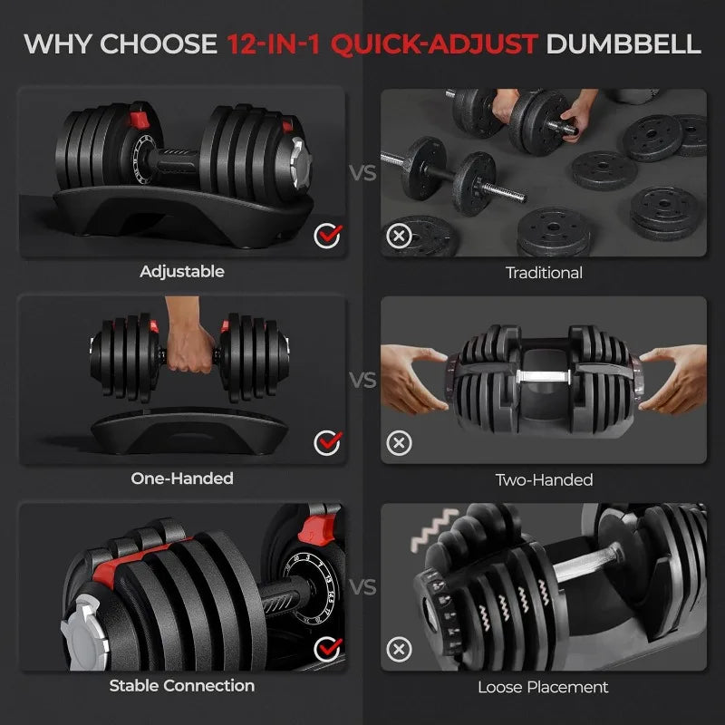 Adjustable Dumbbell Set 40LB/52.5LB/90LB