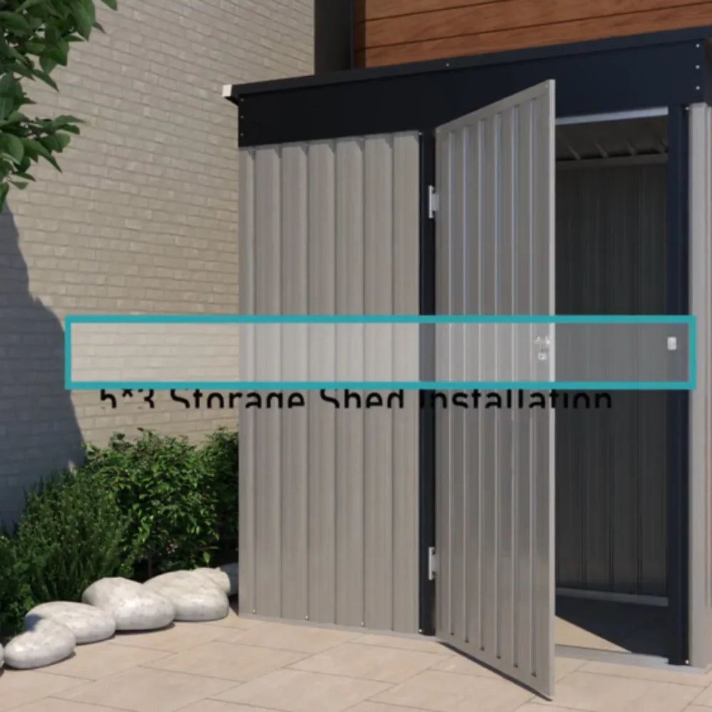 Outdoor Metal Storage Shed w/Lockable Door