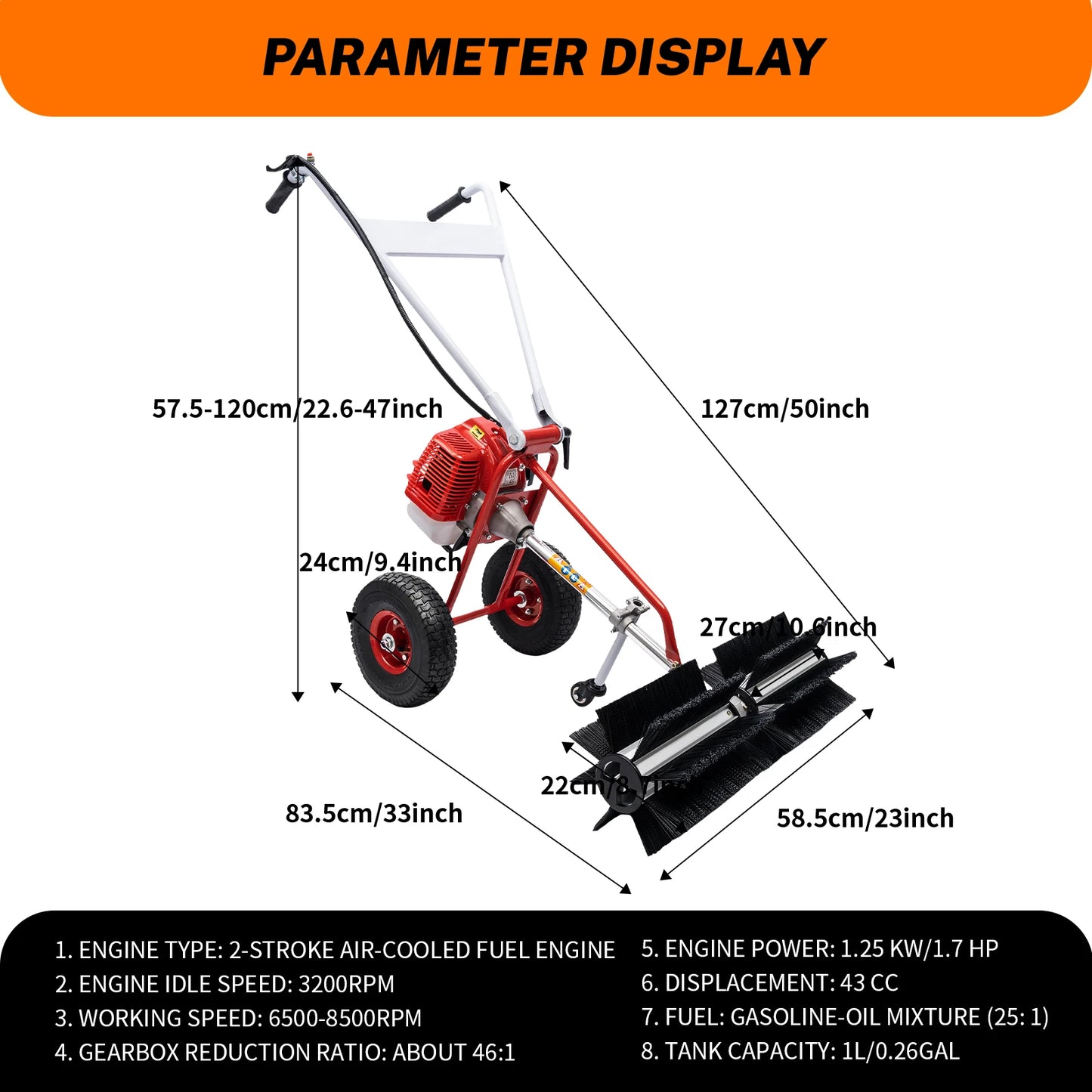 43cc Hand Push Sweeper