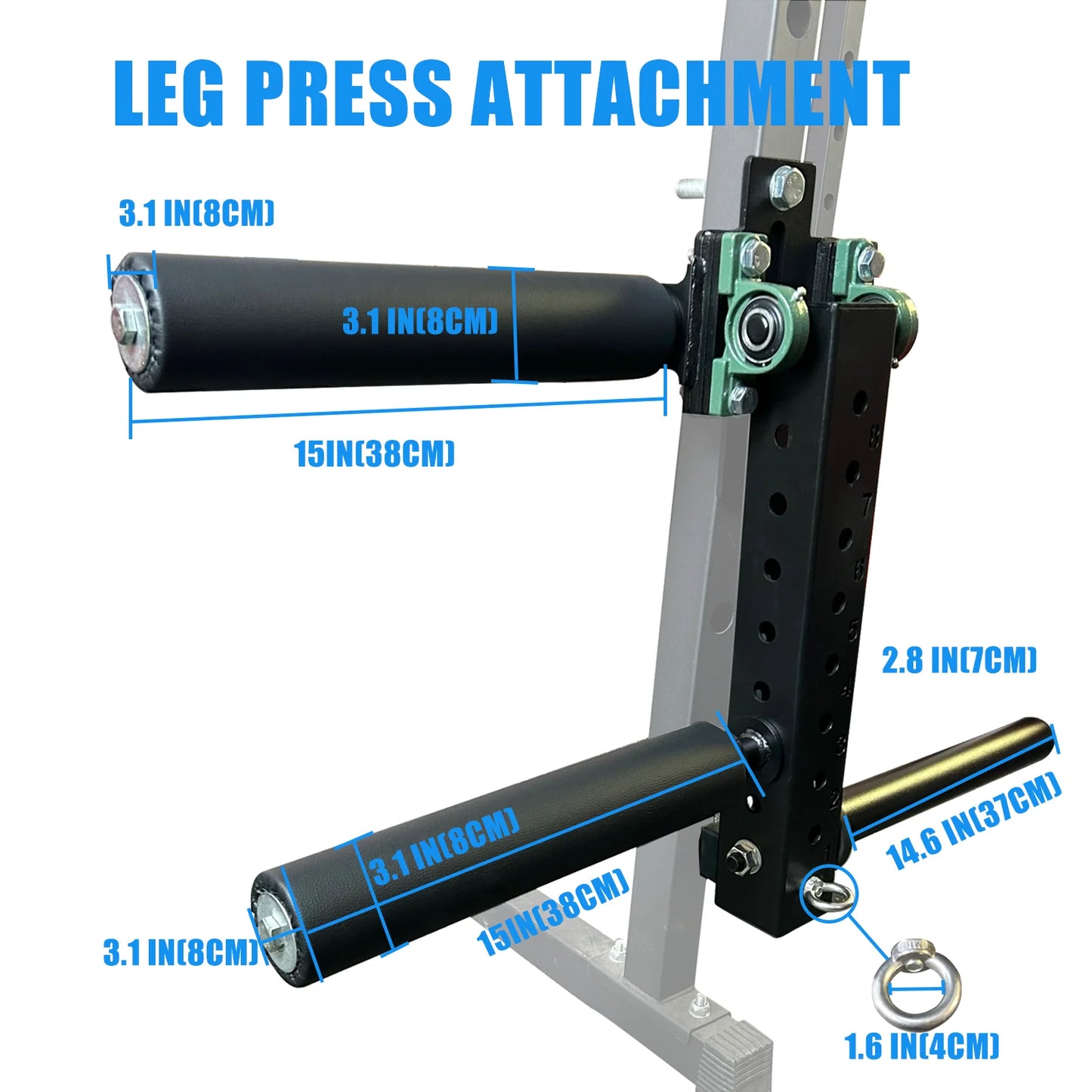 Power Rack Mounted Leg Extension and Curl Machine