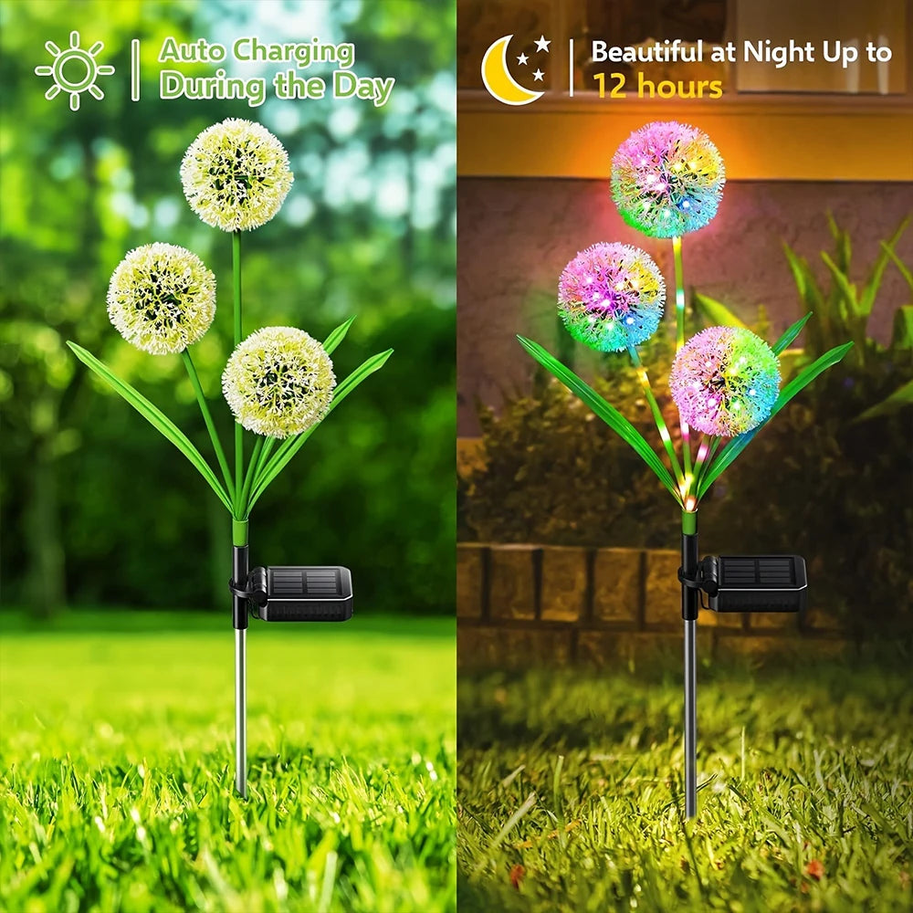 4 Pack Upgraded Dandelion Solar Garden Lights