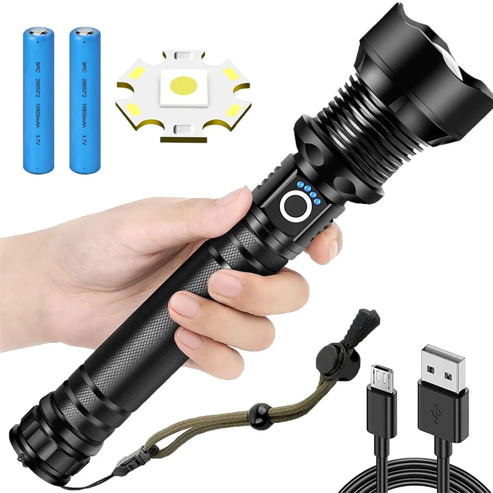 Super Bright  LED Flashlight Usb Rechargeable