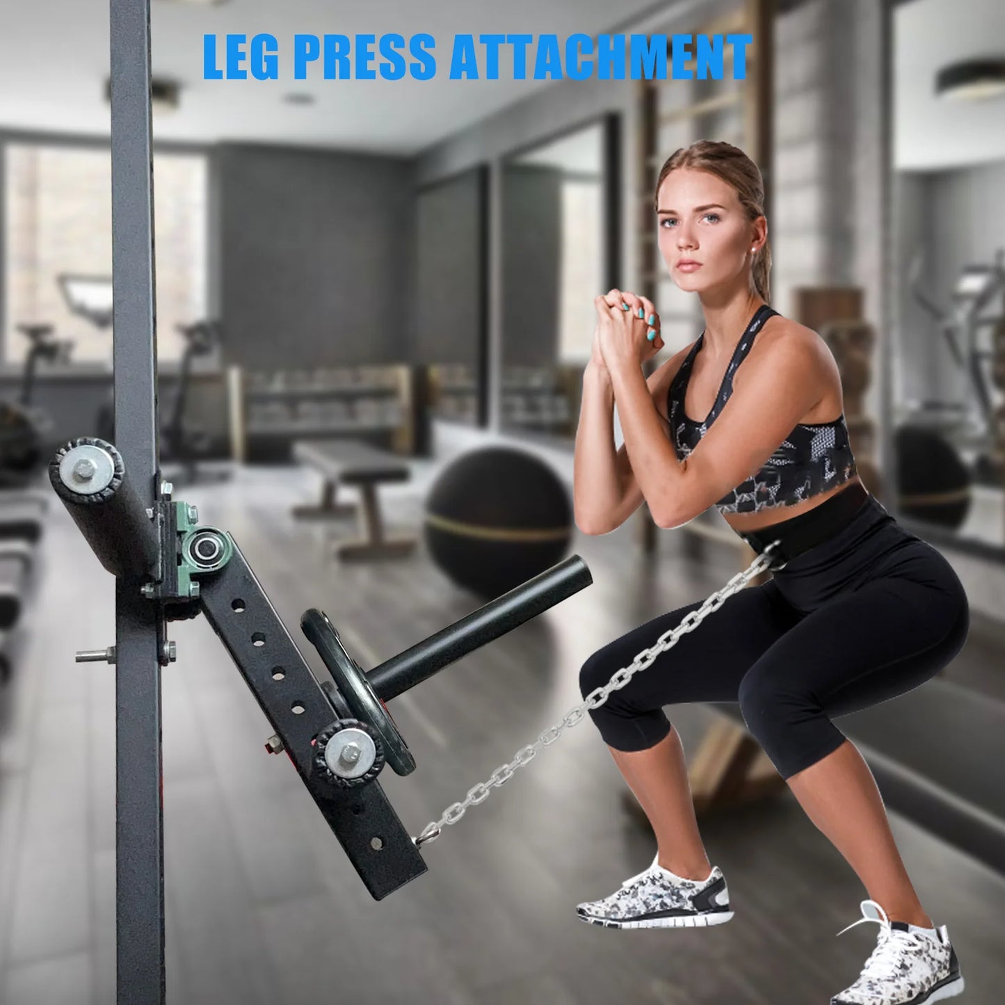 Power Rack Mounted Leg Extension and Curl Machine