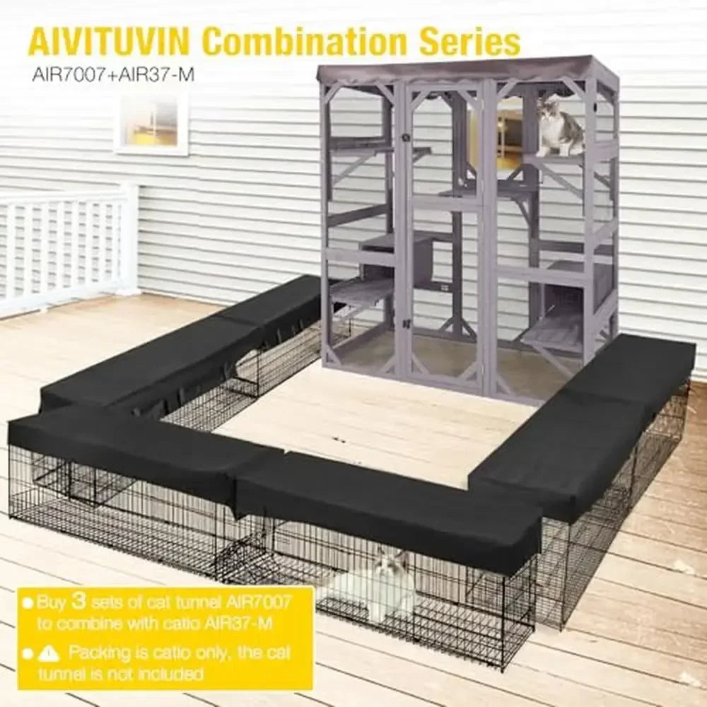 Large Walk-in Cat Cage with 7 Platforms and 2 Sleeping Houses