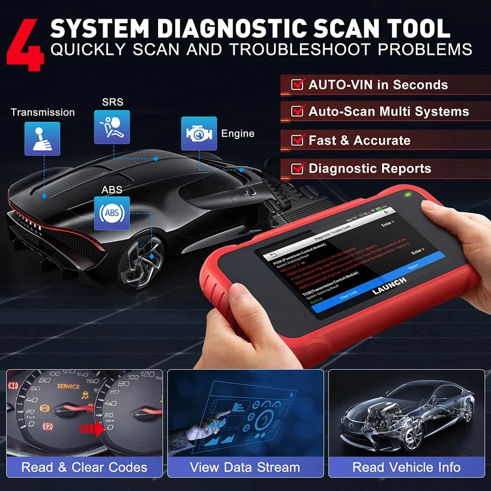 OBD2 Scanner ENG ABS SRS AT System Car Diagnostic Tool