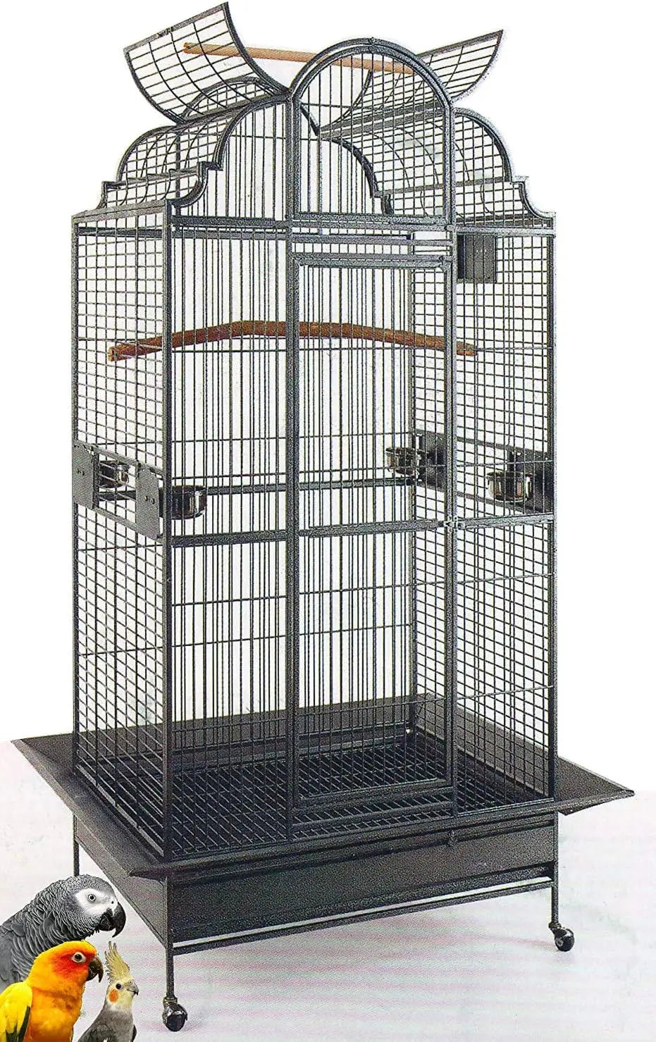 Wrought Iron Bird Cage Including Stand