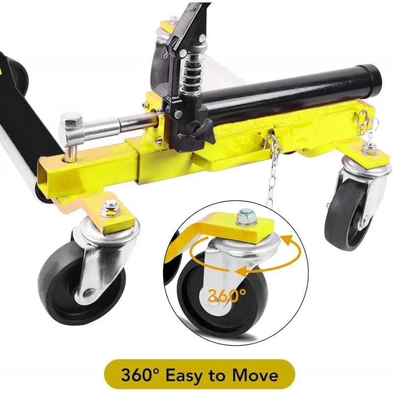 4Pcs Car Wheel Dolly, 1500LBS Capacity Trailer   with Hydraulic Tire Jack