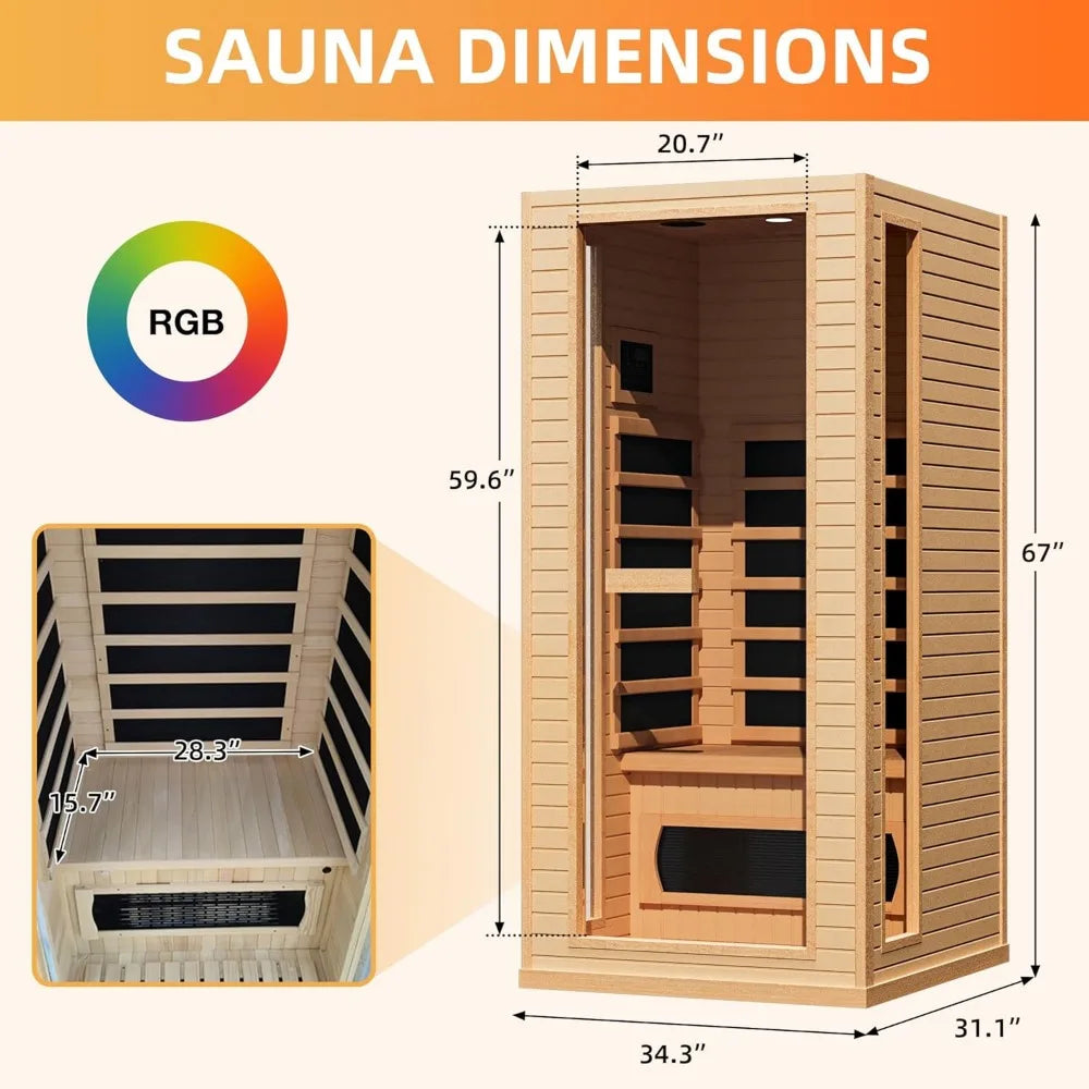 1 to 2 Person Full Spectrum Infrared Sauna