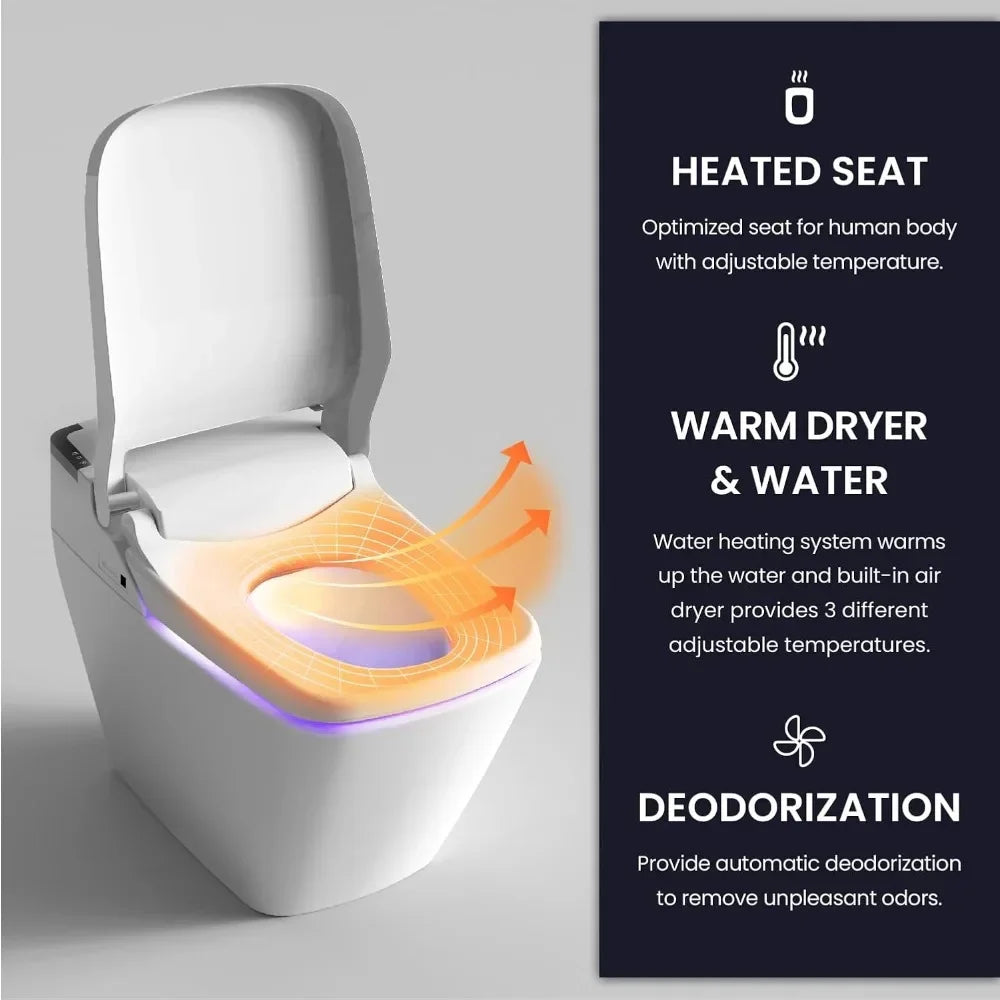 Smart One Piece Integrated Toilet with bidet built-in