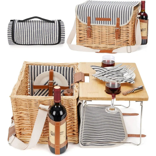 Wicker Picnic Basket for 2