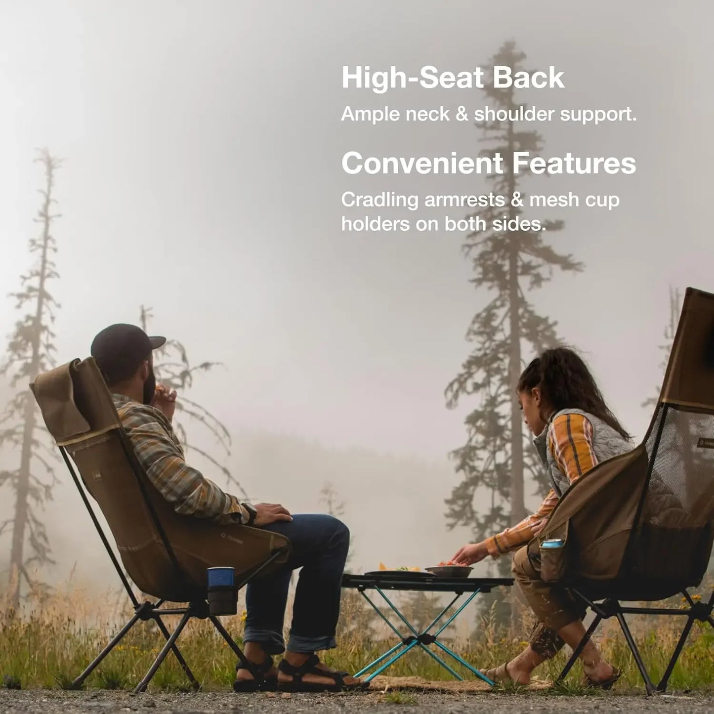 High-Back Collapsible Camp Chair, Blackout