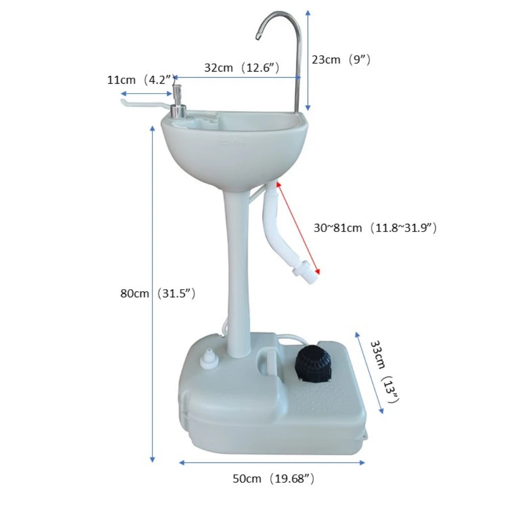 5 Gal Portable Hand Wash Sink and Toilet Combo w/Towel Holder & Soap Dispenser Perfect for Camping/RV/Boat/Road Tripper/Camper