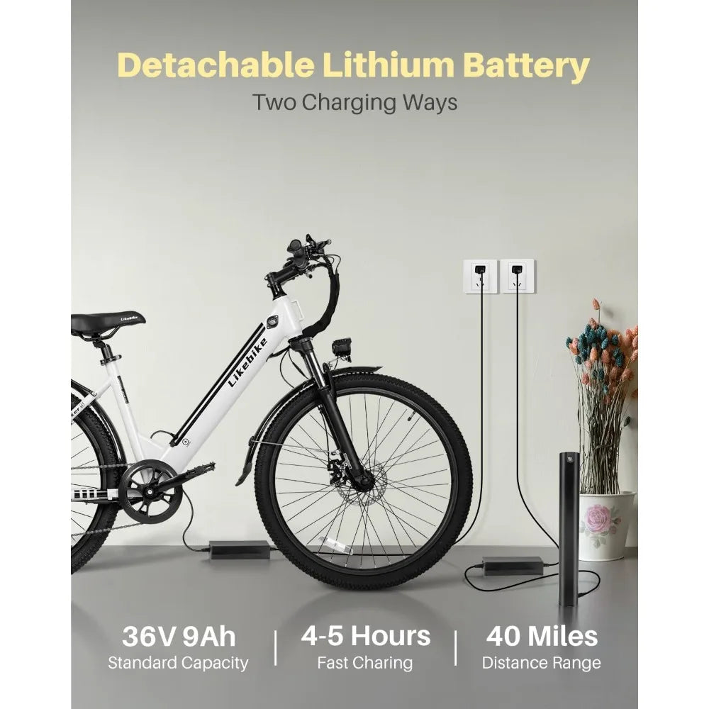 26" Electric Bike with 7-Speed