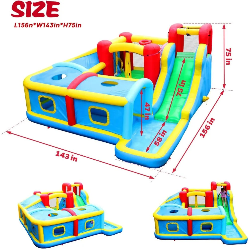 Inflatable Water Slide Park with Blower