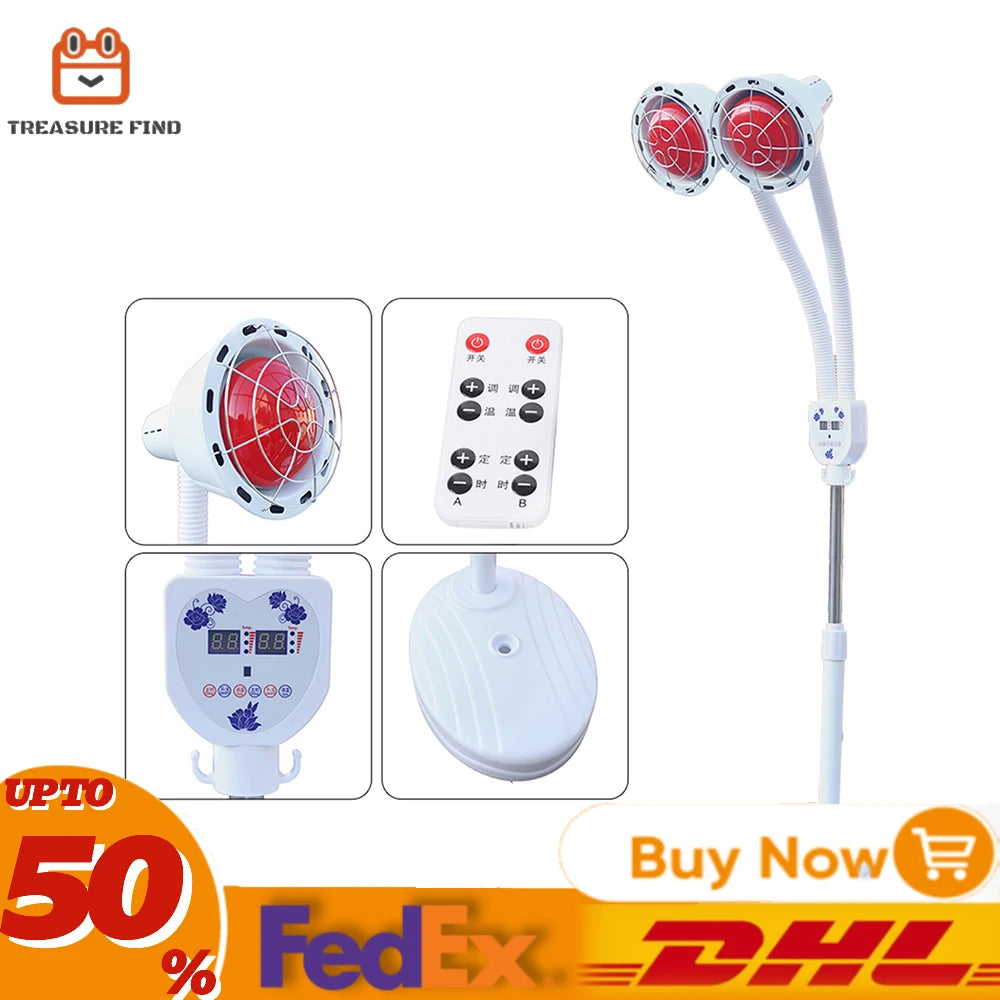 Adjustable Temperature Therapeutic Heat Lamp w/Remote Control