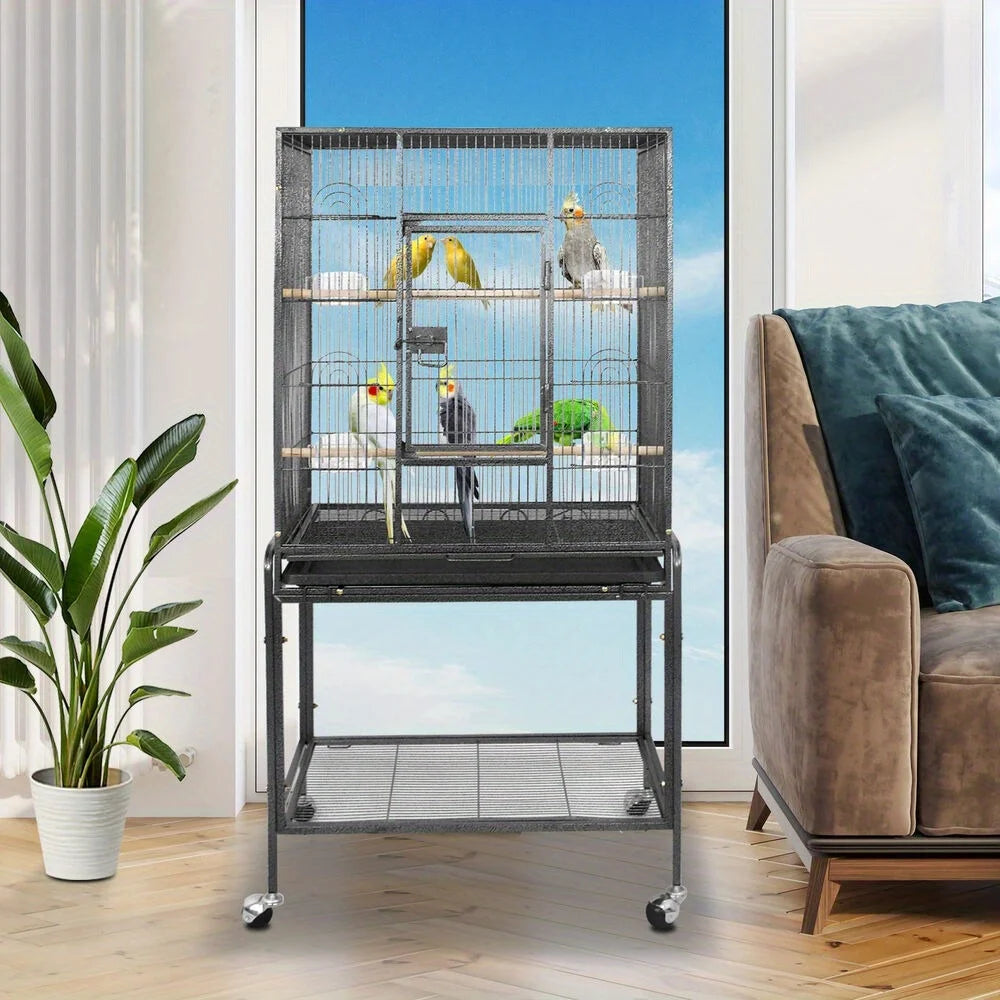 53 Inch Bird Cage  w/ Rolling Stand