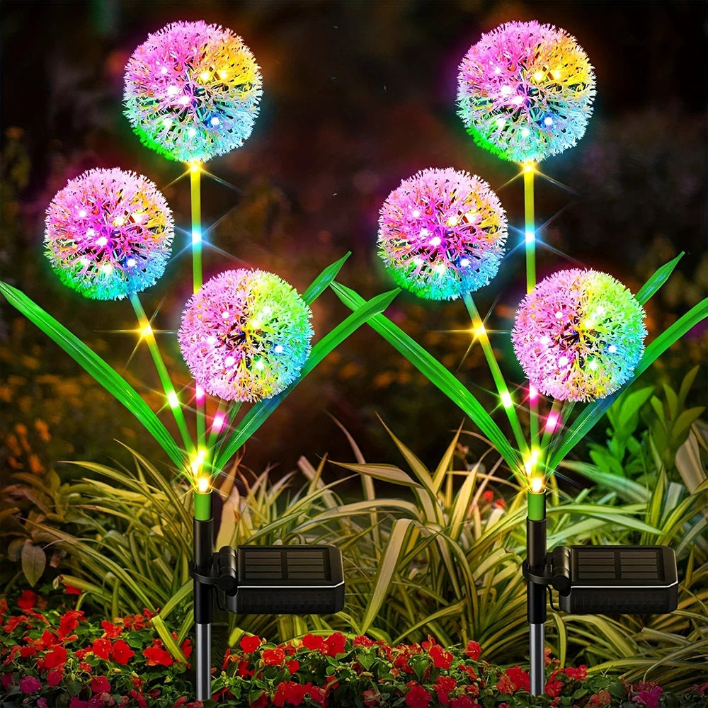 4 Pack Upgraded Dandelion Solar Garden Lights