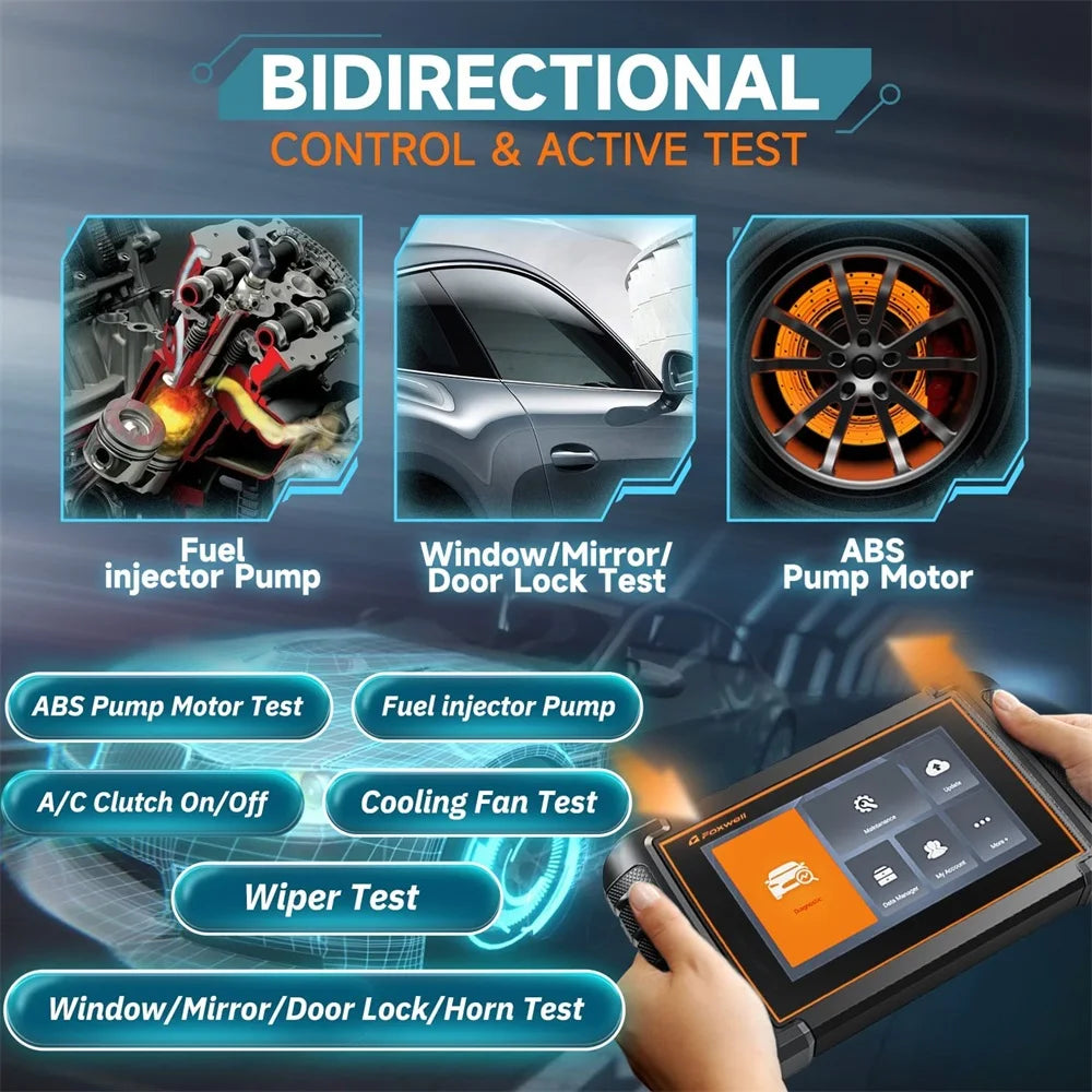 OBD2 Automotive Scanner Bi-directional Test EPB DPF 30+ Reset All System