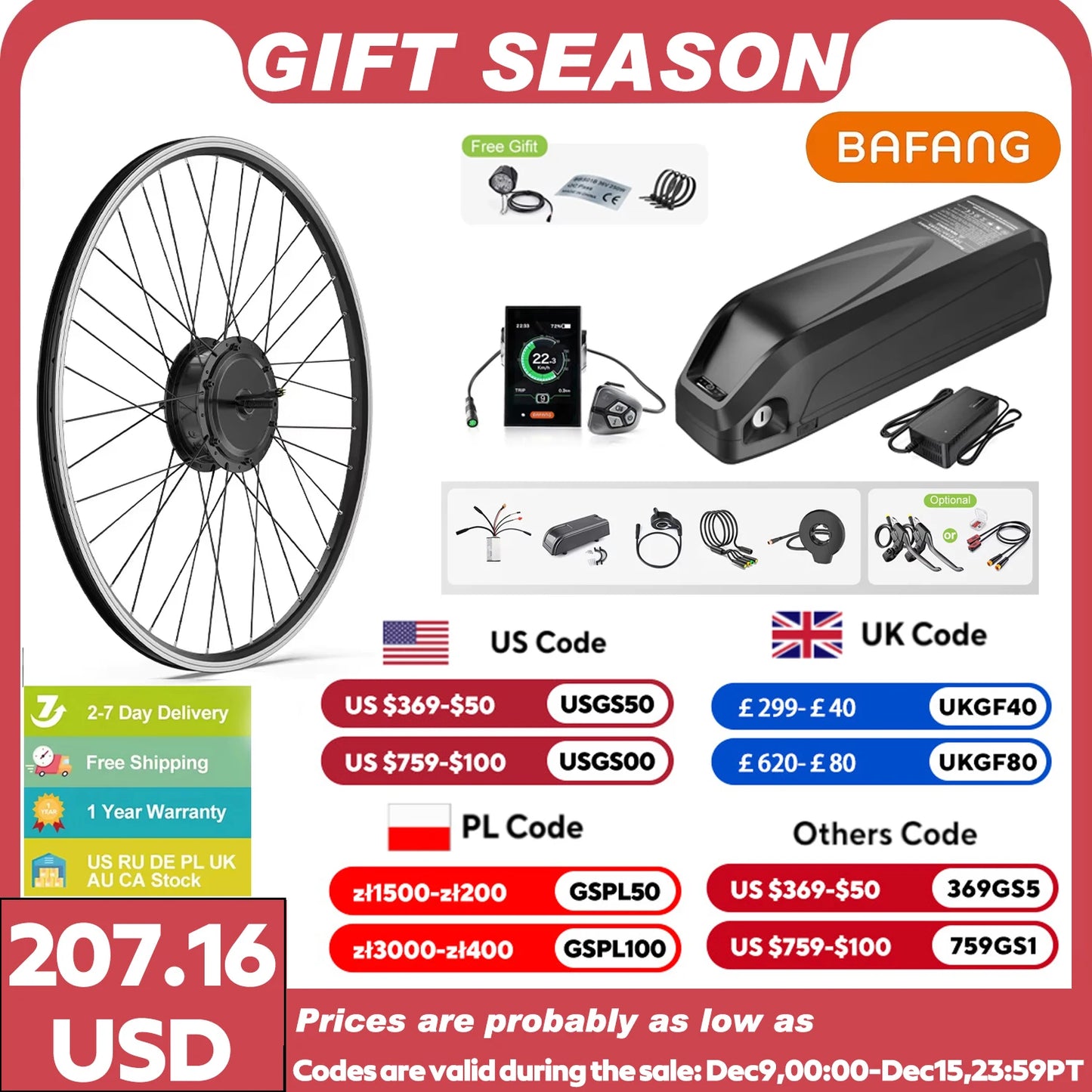 500W EBike conversion Kit Rear Drive Wheel