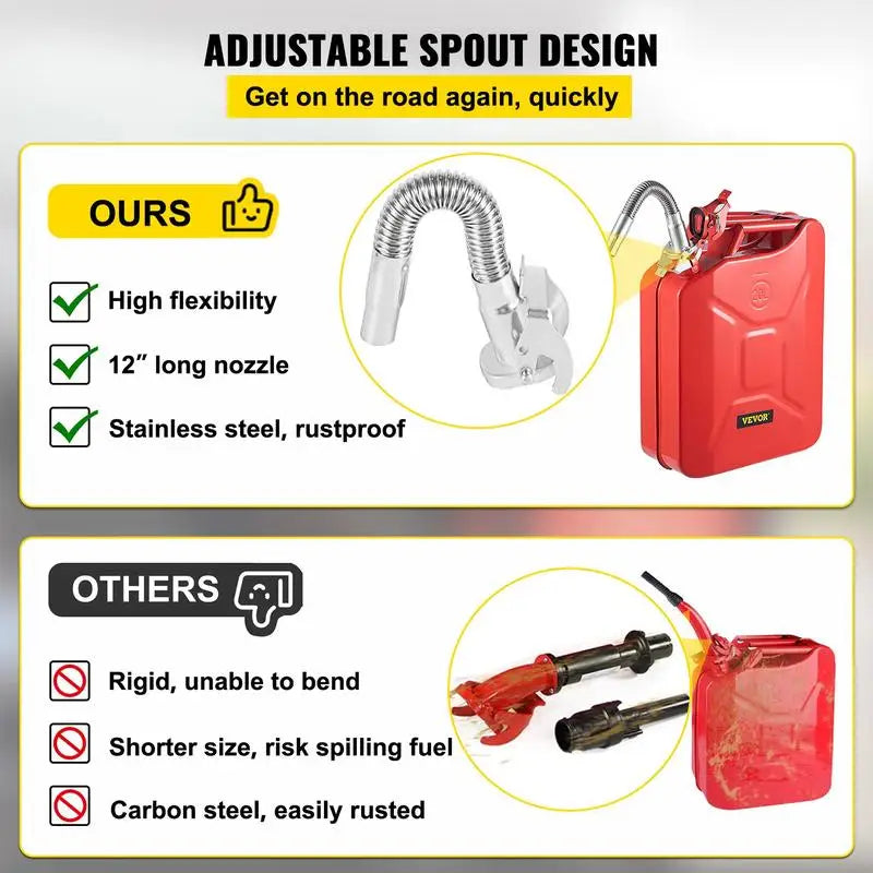 Gas Can with Flexible Spout System