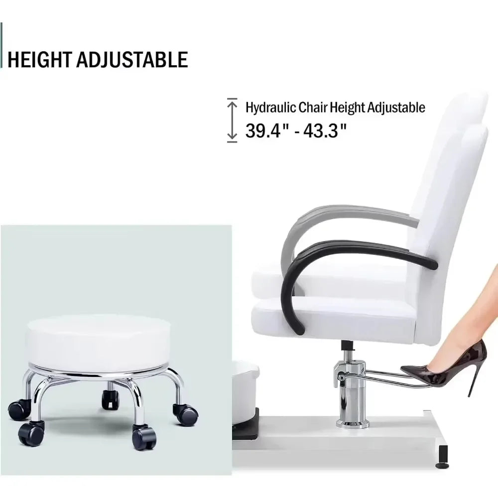 High Adjustable Pedicure Unit w/Stool, Footrest and Foot Basin