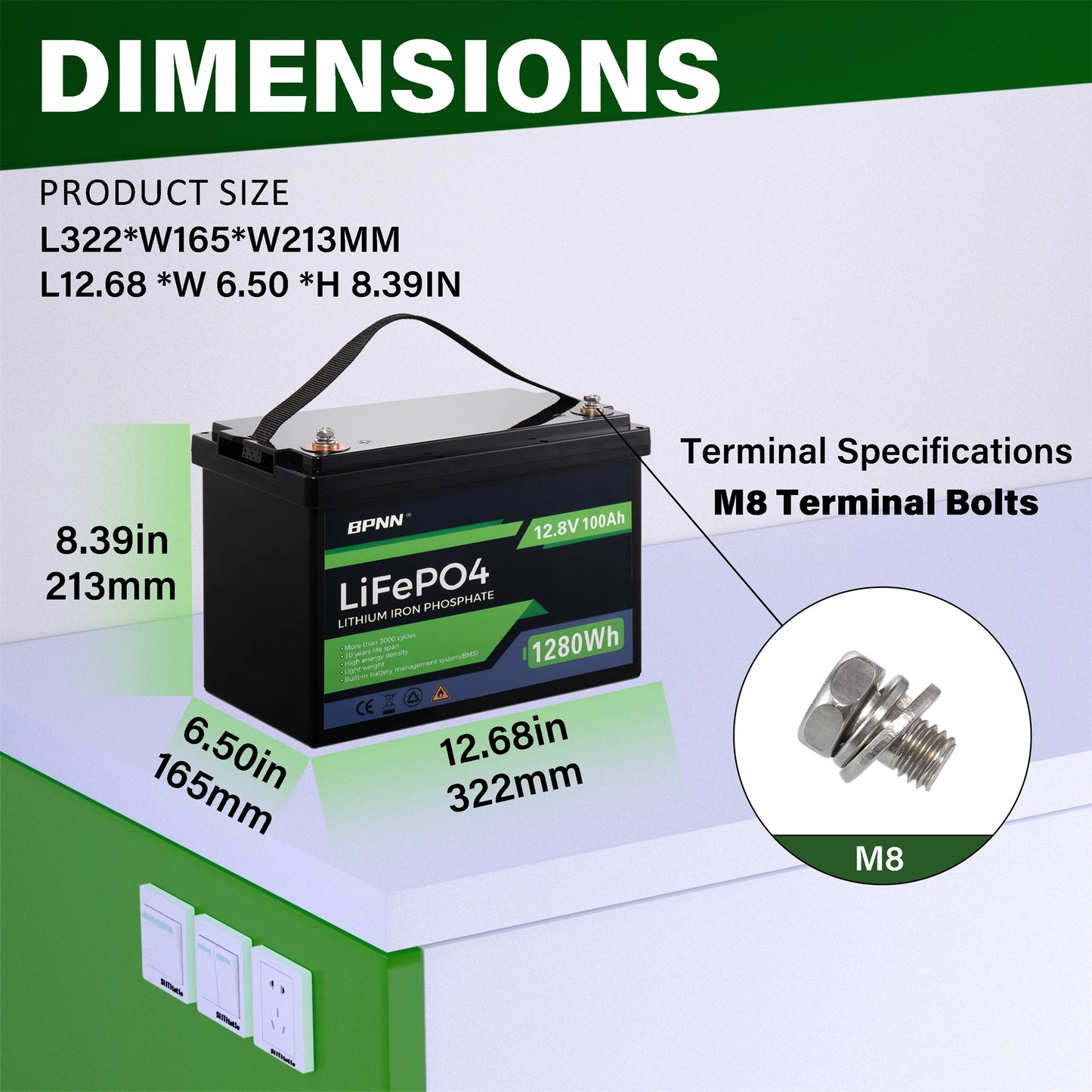 LiFePO4 Rechargeable Battery And 10-Year Lifetime Perfect For RV Solar