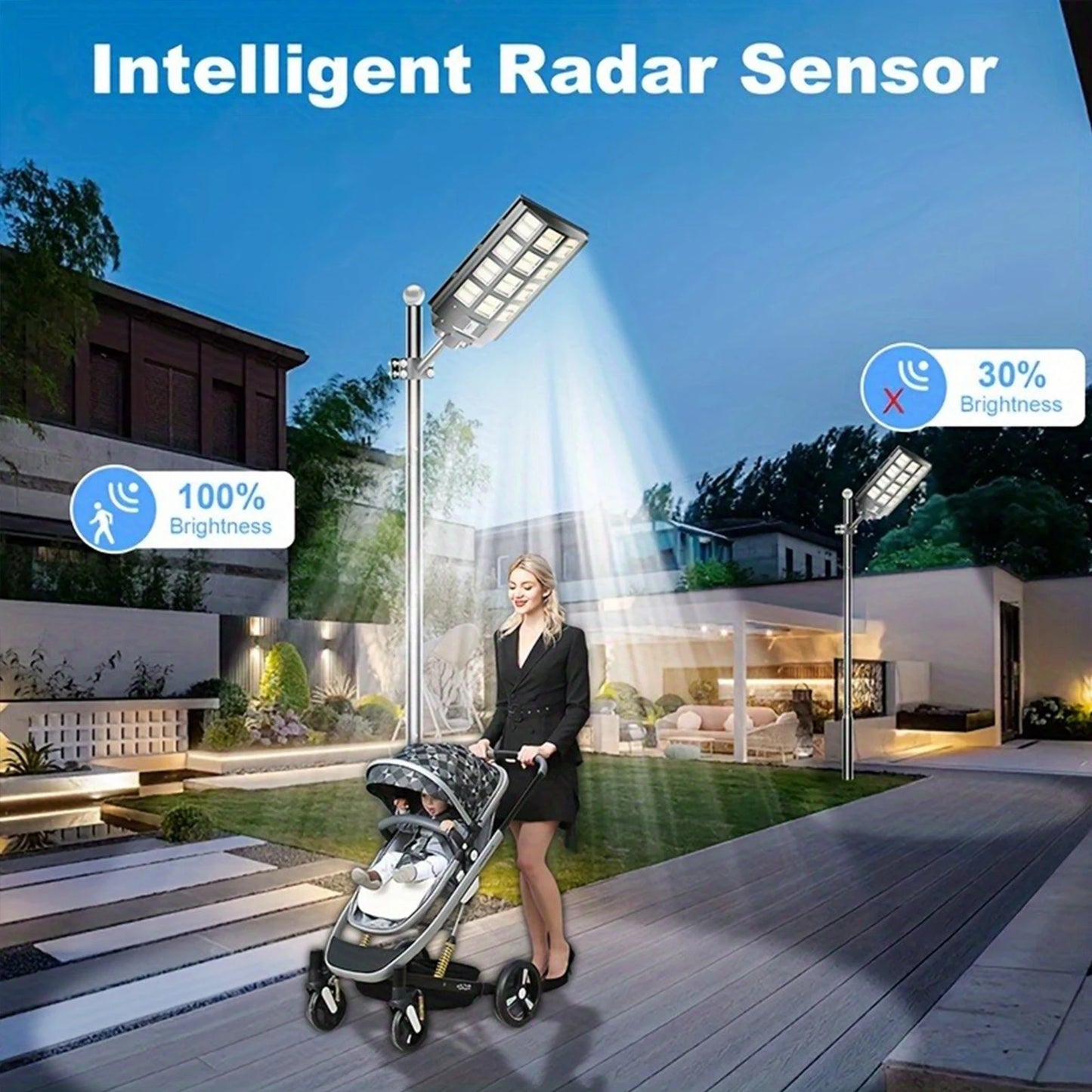 5000W LED Solar Street Light w/ Motion Sensor