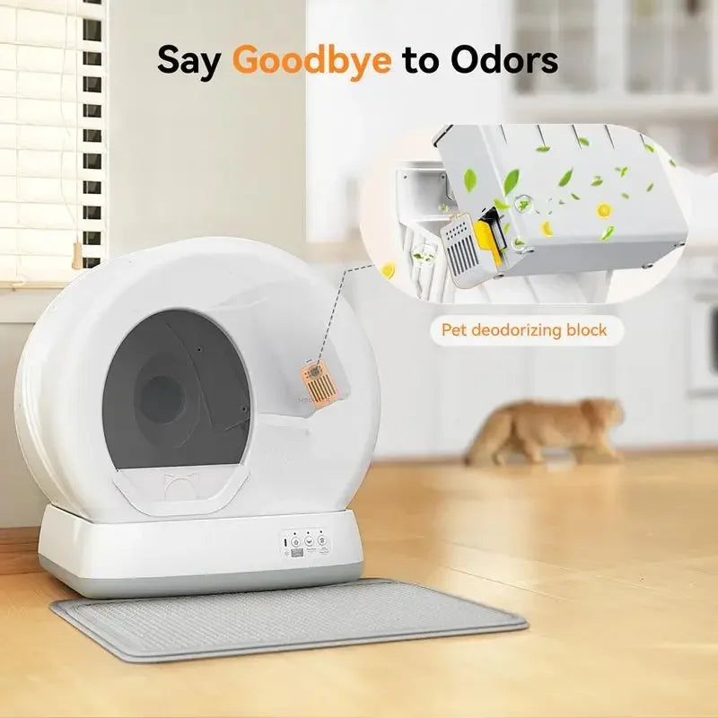 APP Control Smart Cat Litter Box with Mat & Liner