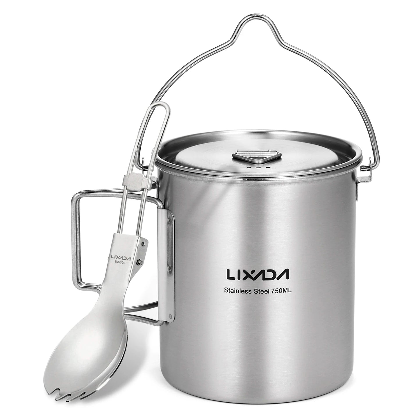 750ml Stainless Steel Water Mug with Lid and Foldable Handle