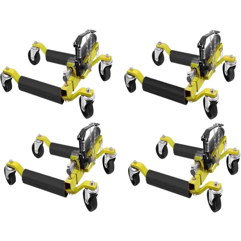 4Pcs Car Wheel Dolly, 1500LBS Capacity Trailer   with Hydraulic Tire Jack