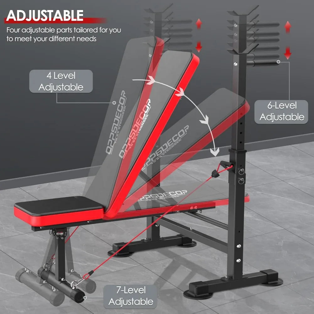 6 in 1 Weight Bench Set - weights separate