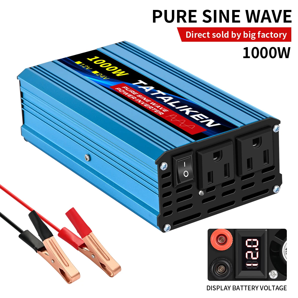 12V To 110V AC Pure Sine Power Inverter 3500/4500/8000W