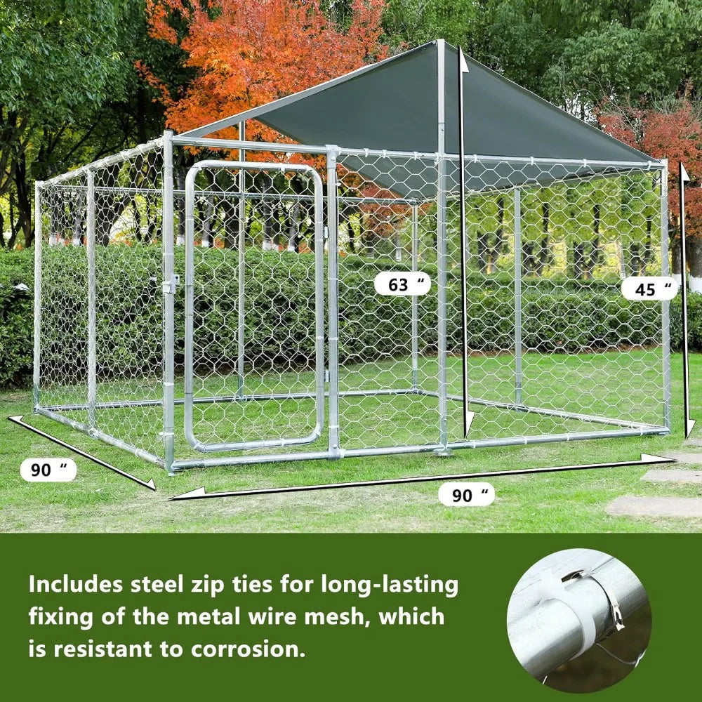 Outdoor Kennel for Large Dogs with Roof