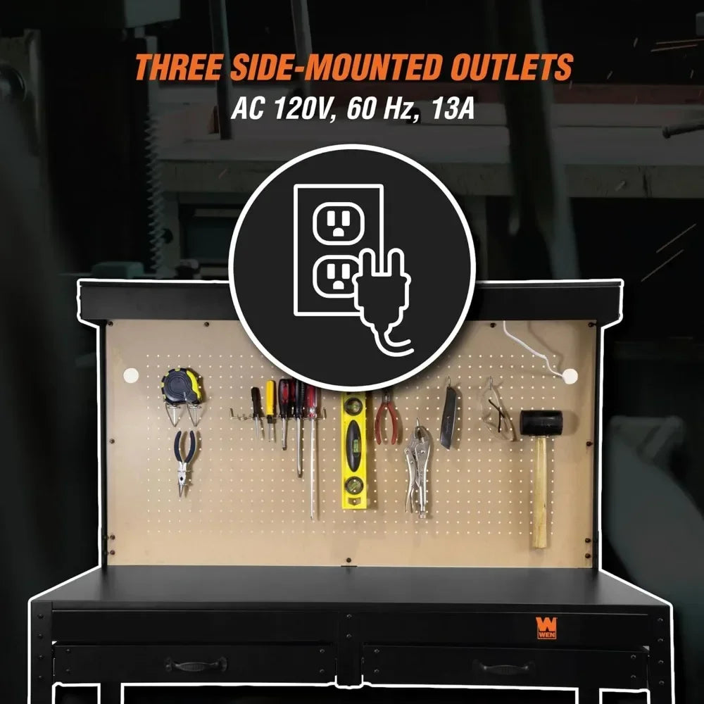 48-Inch Workbench with Power Outlets and Light