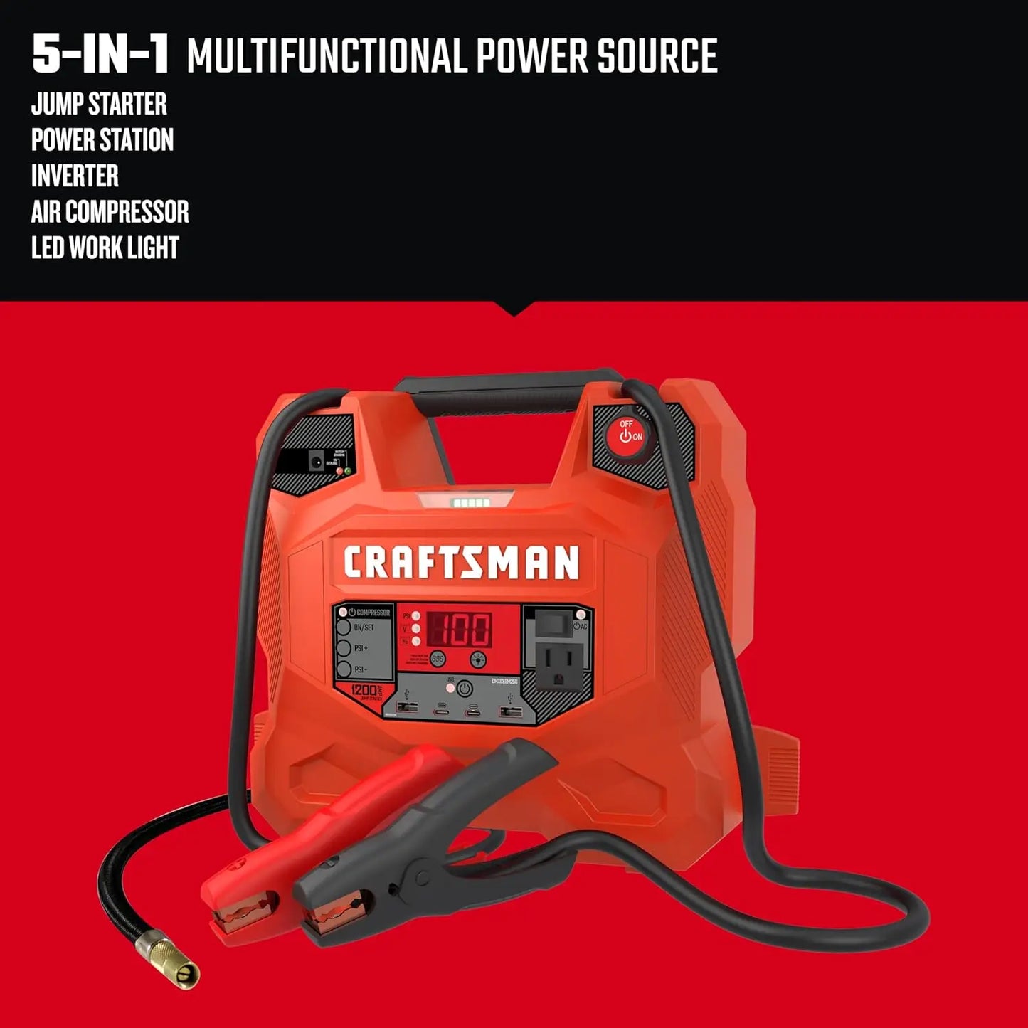 5-in-1 Jump Starter and Portable Power Station