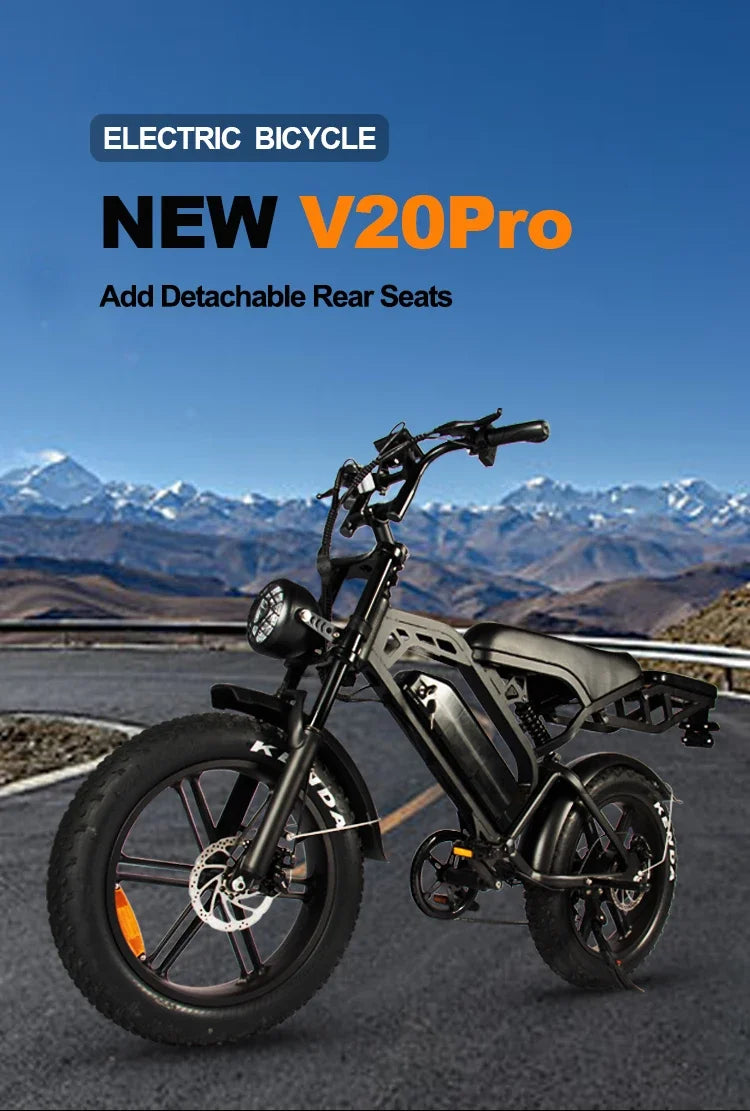 electric bike upgraded off-road with rear seat/rack