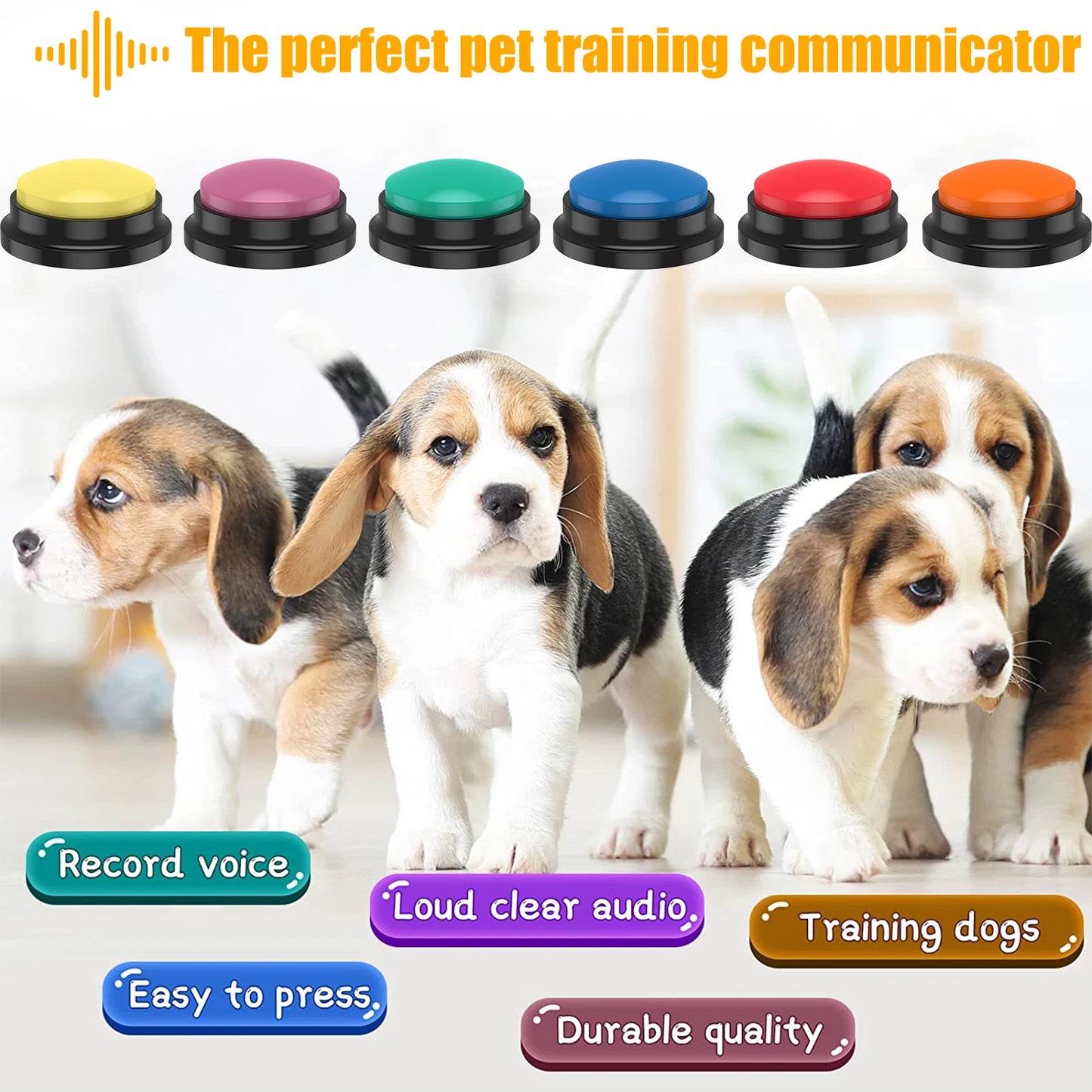 6 Color Voice Recording Button Dog